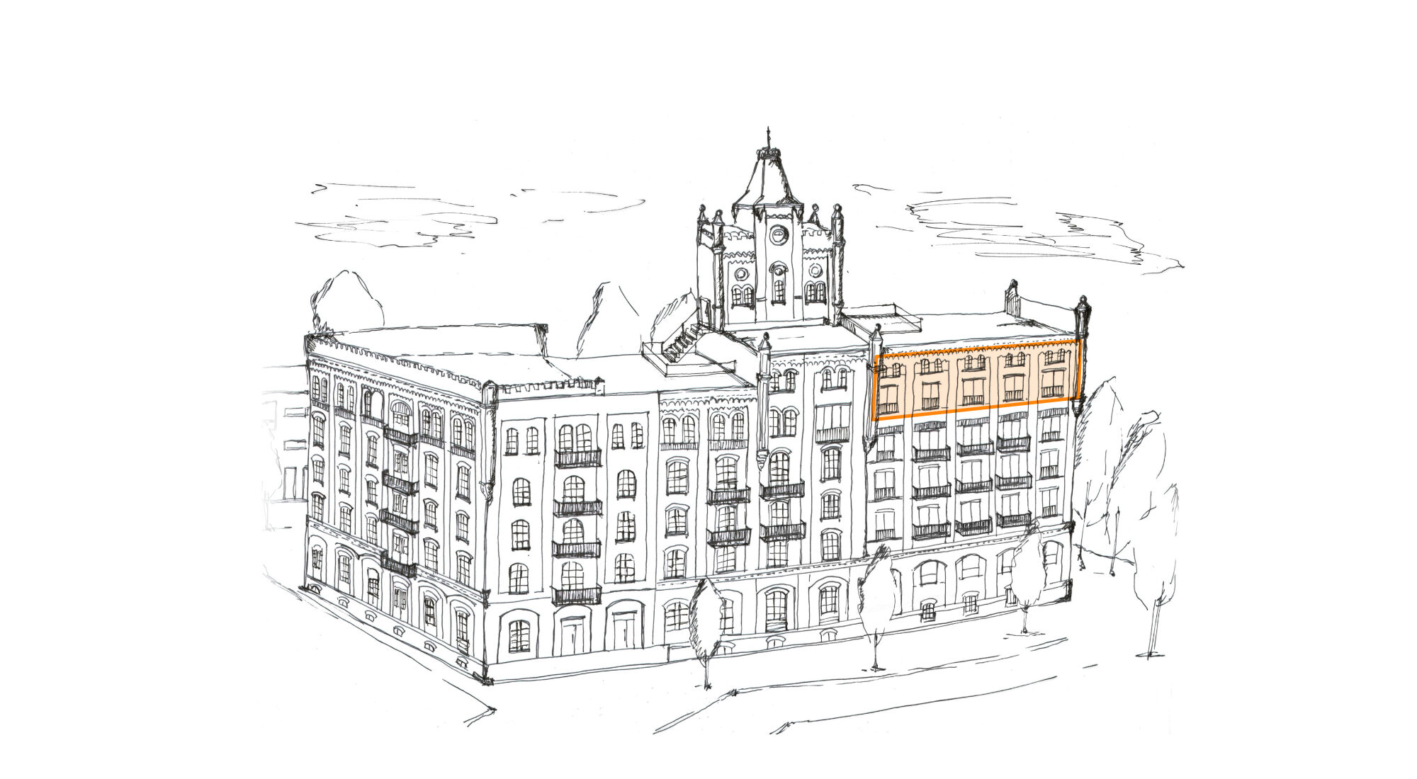 3D Fabrikschloss Außenansicht